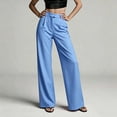 thumbnail image 6 of Tsivenald Womens Satin Wide Leg Pants High Waist Front Pleated Loose Baggy Solid Color Elegant Office Dress Trousers, 6 of 6