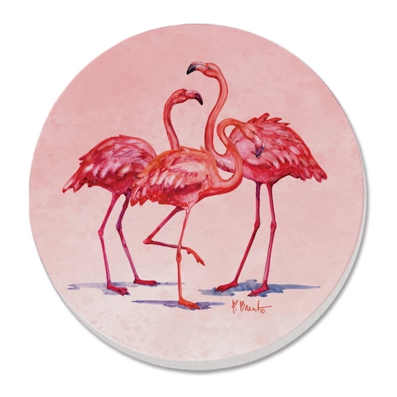 Thirstystone Flamingos 4-Pack Round Absorbent Stone Coasters