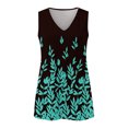 thumbnail image 4 of Gibobby Camiseta sin mangas con cuello en V y estampado de flores degradadas para mujer(Negro,M), 4 of 5