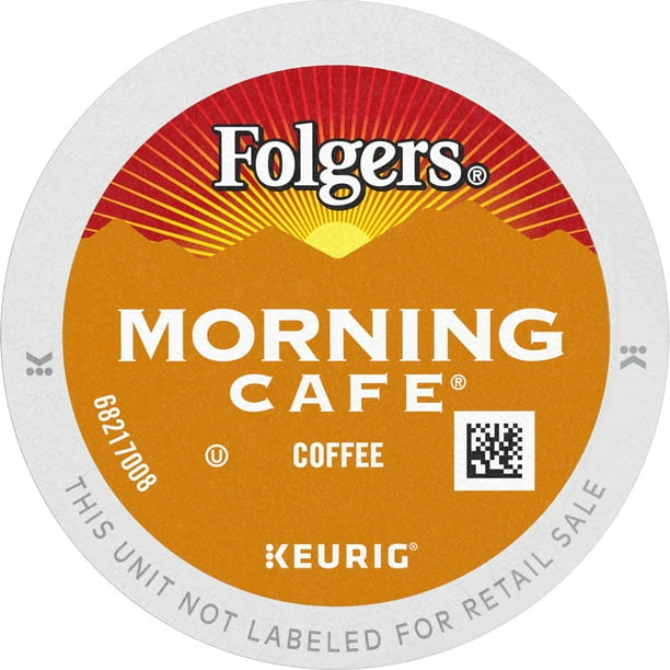 Folgers Morning Cafe, Light Roast Coffee, KCup Pods, 24Count