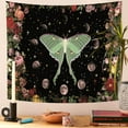 thumbnail image 6 of Dashan Teal Luna Moth Tapestry Wall Hanging,Moon Phase Stars Floral Tapestries for Bedroom Living Room Dorm Decor,60"Wx50"L, 6 of 6