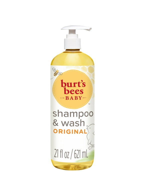 Burt's Bees Baby Shampoo and Wash, Original, Tear Free, Pediatrician Tested, 21 Fluid Ounces