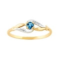 thumbnail image 2 of 925 Sterling Silver Natural Swiss Blue Topaz Gemstone Gold Plated Single Stone Solitaire Ring, 2 of 2
