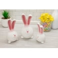 thumbnail image 2 of Transpac Vibrant Pink Eared Bunny Rabbit 4.75 x 10 Porcelain Decorative Tabletop Figurine Set 3, 2 of 6