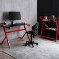 thumbnail image 2 of JJS 48" Home Office R-Shaped Gaming Computer Desk with Free Mouse Keyboard Pad Black/Red, 2 of 6