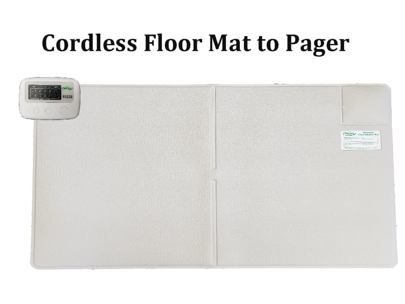 Cordless Floor Mat That Send Signal to Pager System So That You Can Get to Them So They Dont Walk Alone 