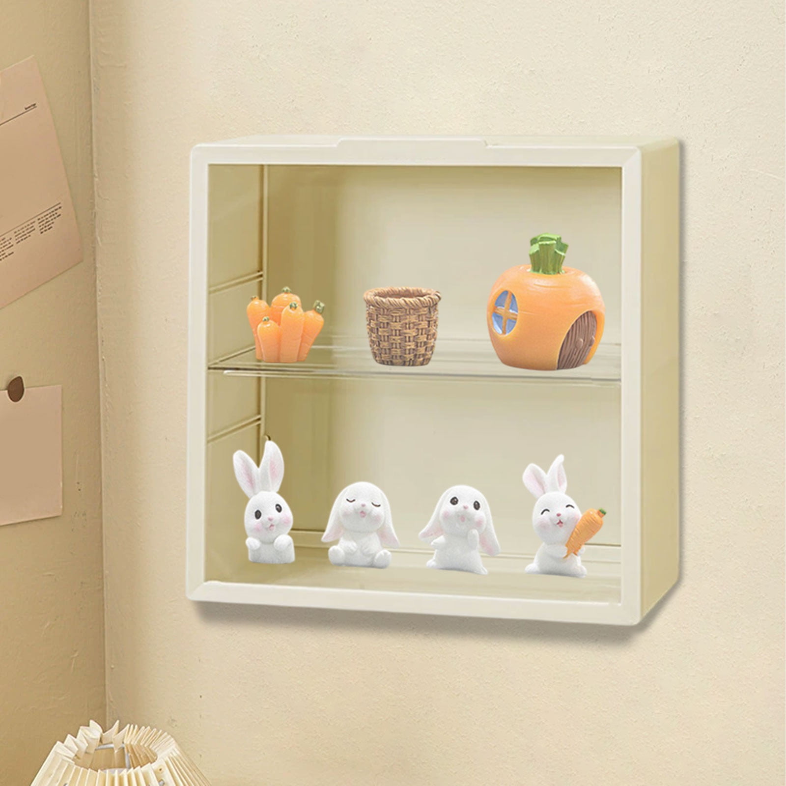 HBBKVI Wall Mounted Display Box Transparent Cover Organizer 12x12x4in Display Box Wall Mounted Transparent Cover Storage Box Plushs Toys Transparent Organizer