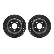 Dynamic Friction Company Rear Brake Rotors-Drilled and Slotted-Black 8002-39019
