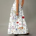 thumbnail image 5 of WTOBBY Women's Floral Print Flowy Maxi Skirt Bohemian Style Casual Summer Beach Long Skirt Elastic Waist Lightweight Tiered Pleated Skirt with Drawstring,White 2XL, 5 of 5