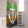 thumbnail image 5 of Shower Curtain Nautical Anchor Shower Curtains for Bathroom Decor Vintage Wood Grain Orange Green Shower Curtain Sets with Hooks Waterproof Fabric Bath Curtain Extra Long 72" X 84", 5 of 6