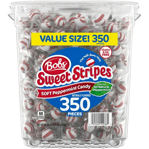 Bob's Sweet Stripes Peppermint Candy Tub, 62 Oz (350 Count) Walmart