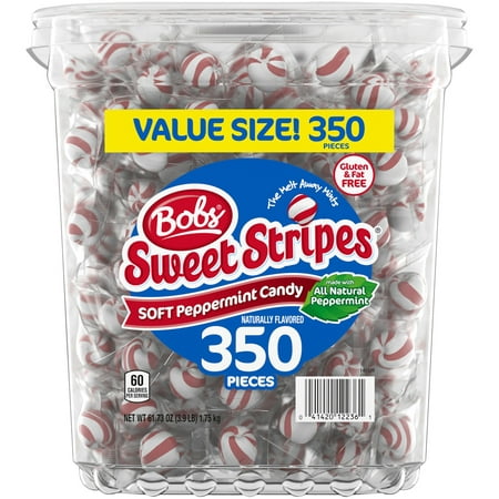 Bobs Sweet Stripes Peppermint Candy Tub, 62 Oz (350 Count)