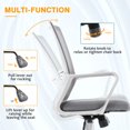 thumbnail image 4 of OLIXIS Chaise de Bureau en Maille, Gris, 4 of 7
