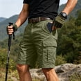 thumbnail image 6 of GrmtClth Cargo Shorts Men Twill Cotton Stretch Comfy 17 Inch Inseam Summer Athletic Outdoor Golf Fishing Casual Work Knee Length Shorts Light Green XL, 6 of 9