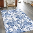 thumbnail image 3 of 3'x5' Area Rugs, Blue Flower Indoor Outdoor Area Rug for Living Room Bedroom, Botanical Farmhouse Watercolor Floral Plant Washable Bathroom Rugs Kitchen Floor Carpet Mats Home Decor Aesthetic, 3 of 8