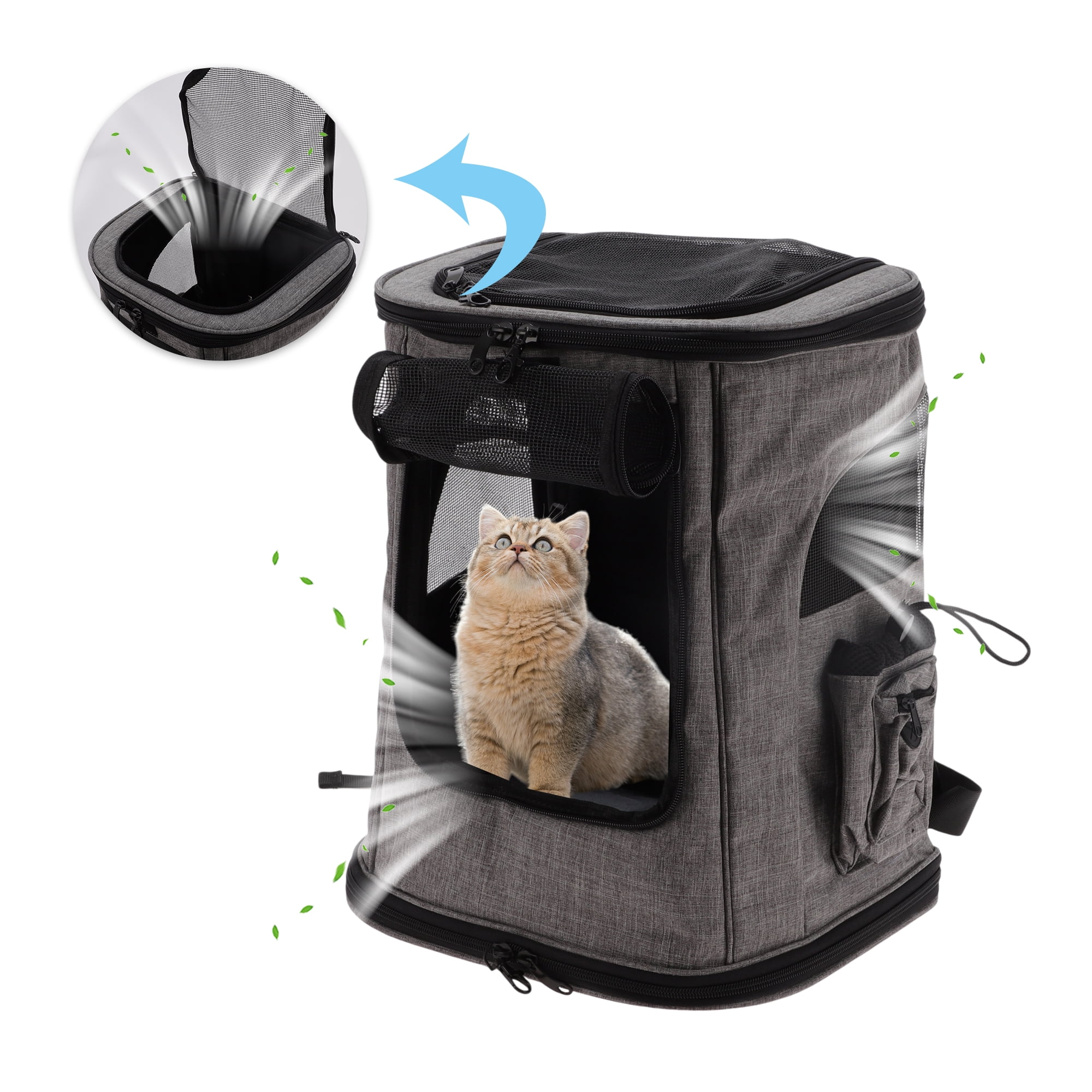 Unique Bargains Pet Carrier Backpack for Cats and Small Dogs Foldable Pet Backpack