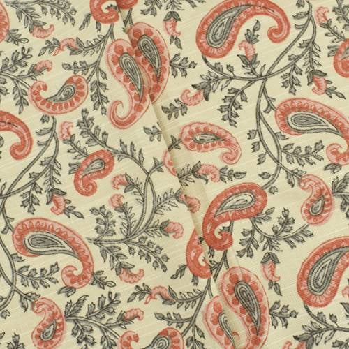 Blush/Ivory/Multi Waverly Paisley Print Canvas Decor Fabric, Fabric By
