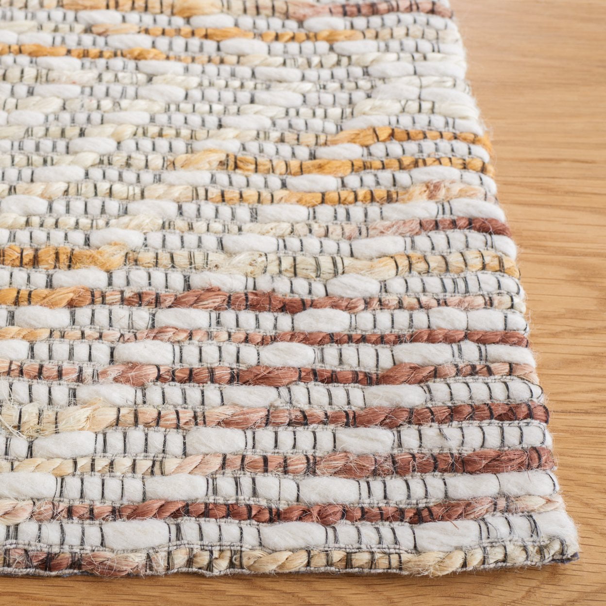 SAFAVIEH Marbella Isolde Geometric Area Rug, Ivory/Dark Brown, 6' x 6' Square