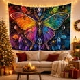 thumbnail image 3 of Rainbow Butterfly with Stained Glass Wings, Dreamy Maximalist Style for Butterfly Lovers, Colorful Wall Art, Housewarming Gift, Tapestry Wall Hanging for Bedroom and Dorm, 3 of 7