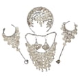 thumbnail image 2 of Conjunto de 4 piezas de joyería de boda, elegante conjunto de joyería tradicional india para novia Pendientes de gancho, 2 of 7