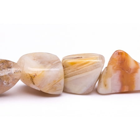 Crazy Agate Beads - Tumbled Pebble Crazy Lace Agate Beads Semi Precious Gemstones Size: 19x17mm Crystal Energy Stone Healing Power for Jewelry Making