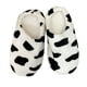 thumbnail image 4 of GOOHOCHY 1 par de pantuflas cálidas con estampado de vaca para estudiantes (negro y blanco), 4 of 8