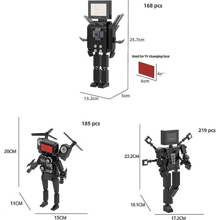 5-in-1 Skibidi Toilet Game Action Figure Building Blocks Set - Including  Toiletman,Cameraman,Speakerman,Giant Speaker Man,TV Man Toy - Anime  Adventure