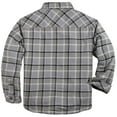 thumbnail image 2 of Coevals Club Men's Flannel Jacket Sherpa Lined Cotton Plaid Snap Button Up Quilted Long Sleeve Shirt Jacket Gray Plaid 63 Large, 2 of 7