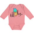 thumbnail image 3 of Inktastic Aloha- in cursive with pineapple rainbow colors Boys or Girls Long Sleeve Baby Bodysuit, 3 of 5
