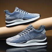 Mens Elevator Sneakers Invisible Height Increasing Elevator Shoes cloud runners 2.4 boost Taller Lightweight Breathable Mesh Upper Hidden Heel Trainers Lace-up Sports Shoes Blue 41