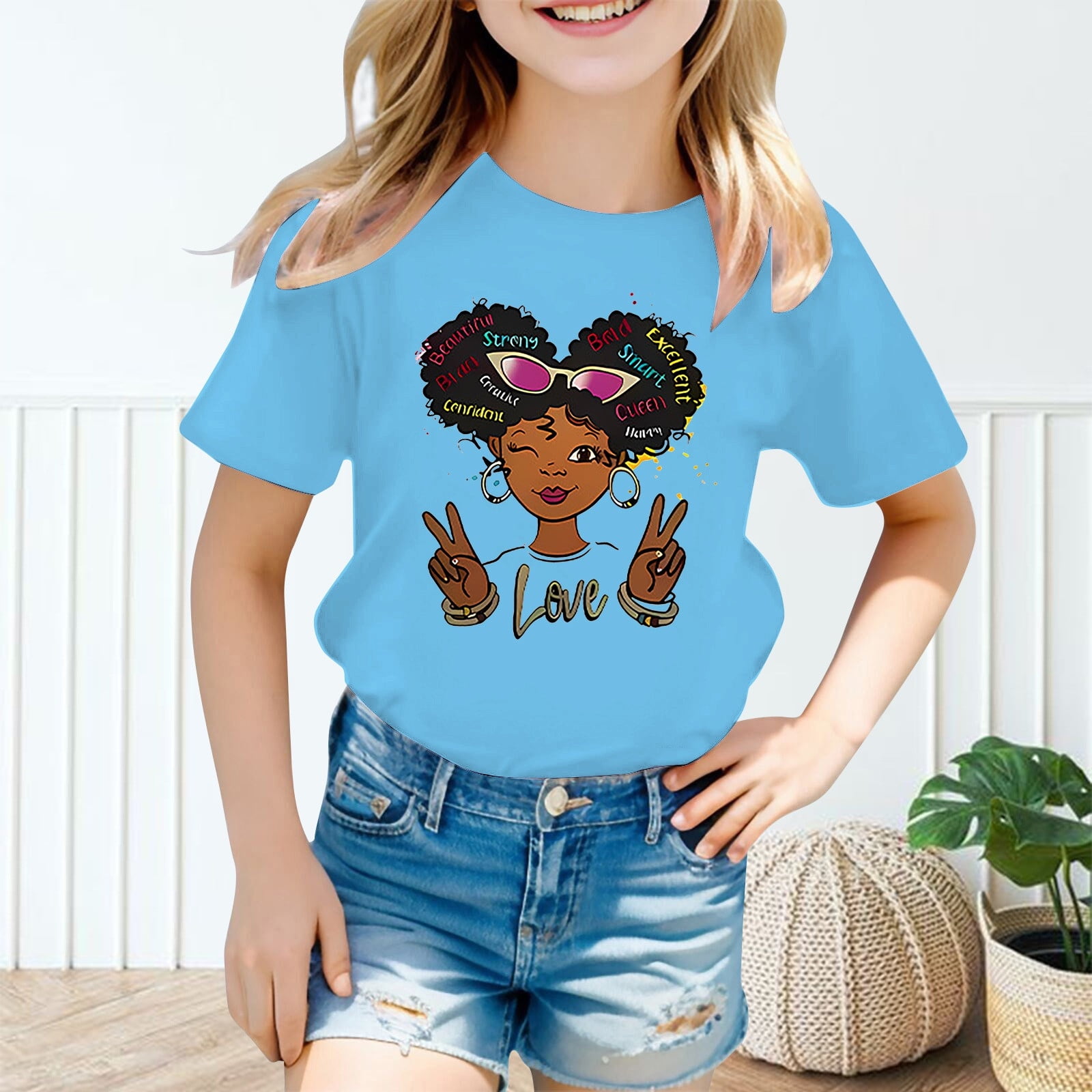 Tee Shirt Ado Fille Kids Baby Girls Summer Cute Cartoon Print