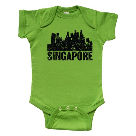 

Inktastic Singapore City Skyline with Grunge Gift Baby Boy or Baby Girl Bodysuit