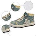 thumbnail image 4 of Rokment Mens High Top Fashion Sneakers Retro Streetwear Casual Ripped Denim Lace up Platform Canvas Walking Flat Tennis Shoes 2026 Light Blue Size 10, 4 of 6