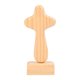 thumbnail image 2 of Crucifijo de madera decorativo con base | Adorno de cruz de madera magnética | Arte de mesa religioso hecho a mano | Elegante figura espiritual para el hogar | 10,4x6x1,5cm | Regalo duradero para, 2 of 6