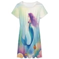thumbnail image 3 of Mermaid Under The Sea Short Sleeve Dress Women Summer Evening Dresses Ladies Sundress, 3 of 7