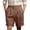07# Brown, variant on Mens Shorts High Waist Linen Pleated Formal Casual Rolled Cuff for Summer 07# Gray S