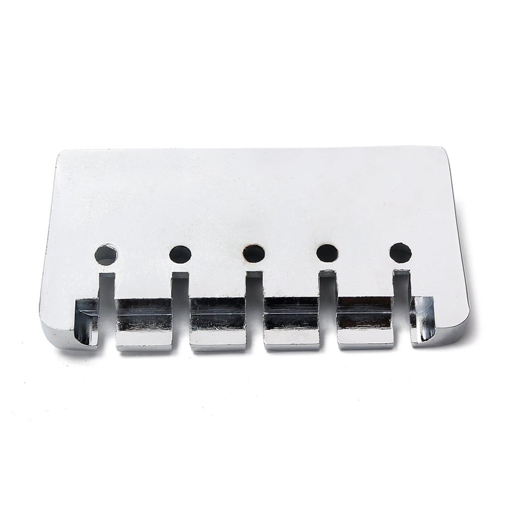 OUNONA Banqiao Guitar Bridge for 5 String Ukulele Silver Metal Vintage Look Easy to Mount