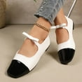 thumbnail image 6 of Hinvhai Mary Jane Flats for Women Ballets Flats Strap Shoes Dressy Comfortable Square Toe Mary Jane Buckle Flats Shoes White 9.5(43), 6 of 9