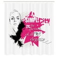 thumbnail image 3 of Ambesonne Fashion Shower Curtain, Inspirational Vogue, 69"Wx84"L, Pale Grey Black Pink, 3 of 5
