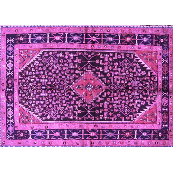 Ahgly Company Indoor Rectangle Persian Purple Traditional Area Rugs, 7' x 10'