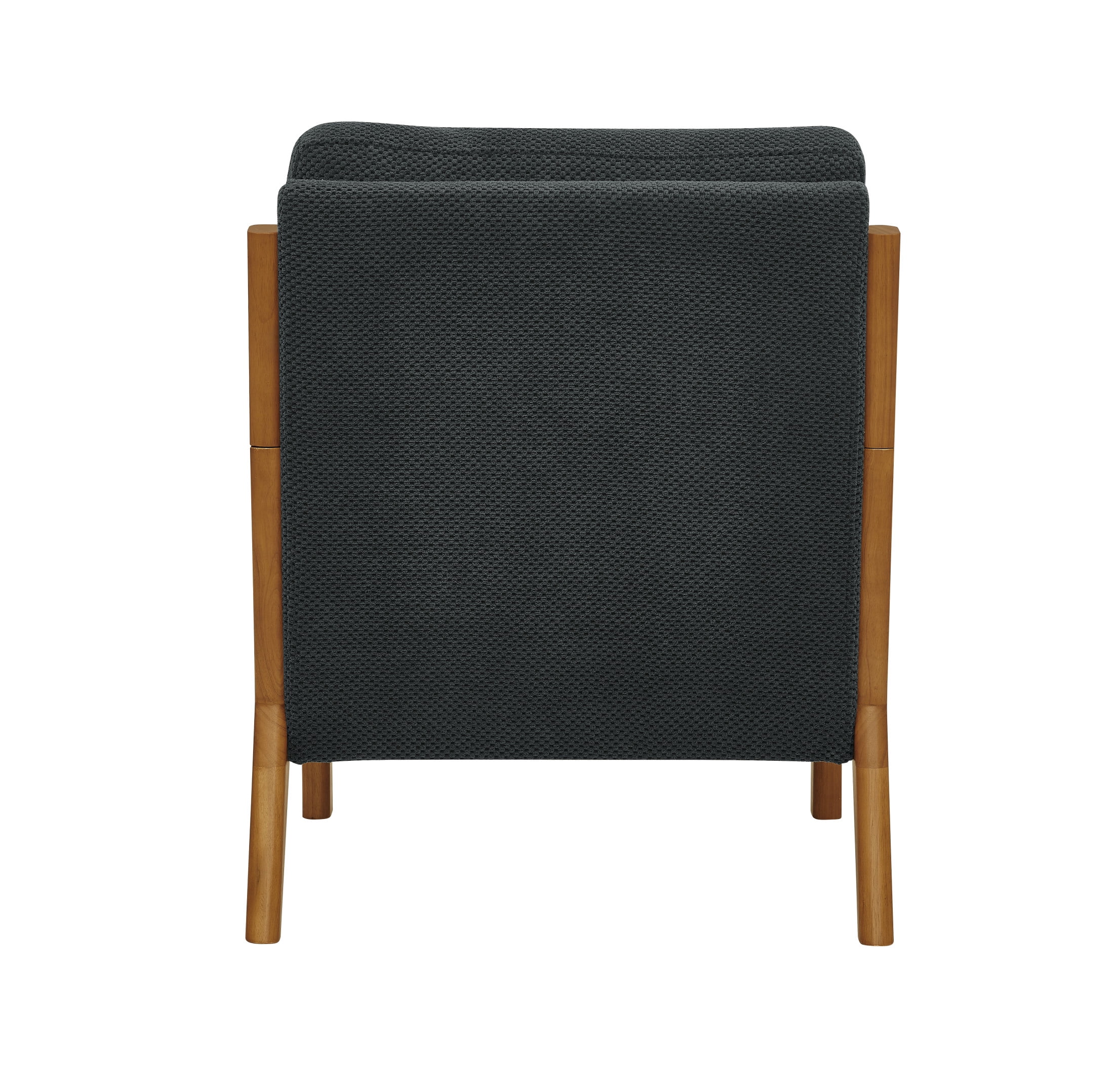 Noble House Mid-Century Modern Lounge Chair, Upholstered Accent Armchair with Solid Wood Frame, Dark Gray