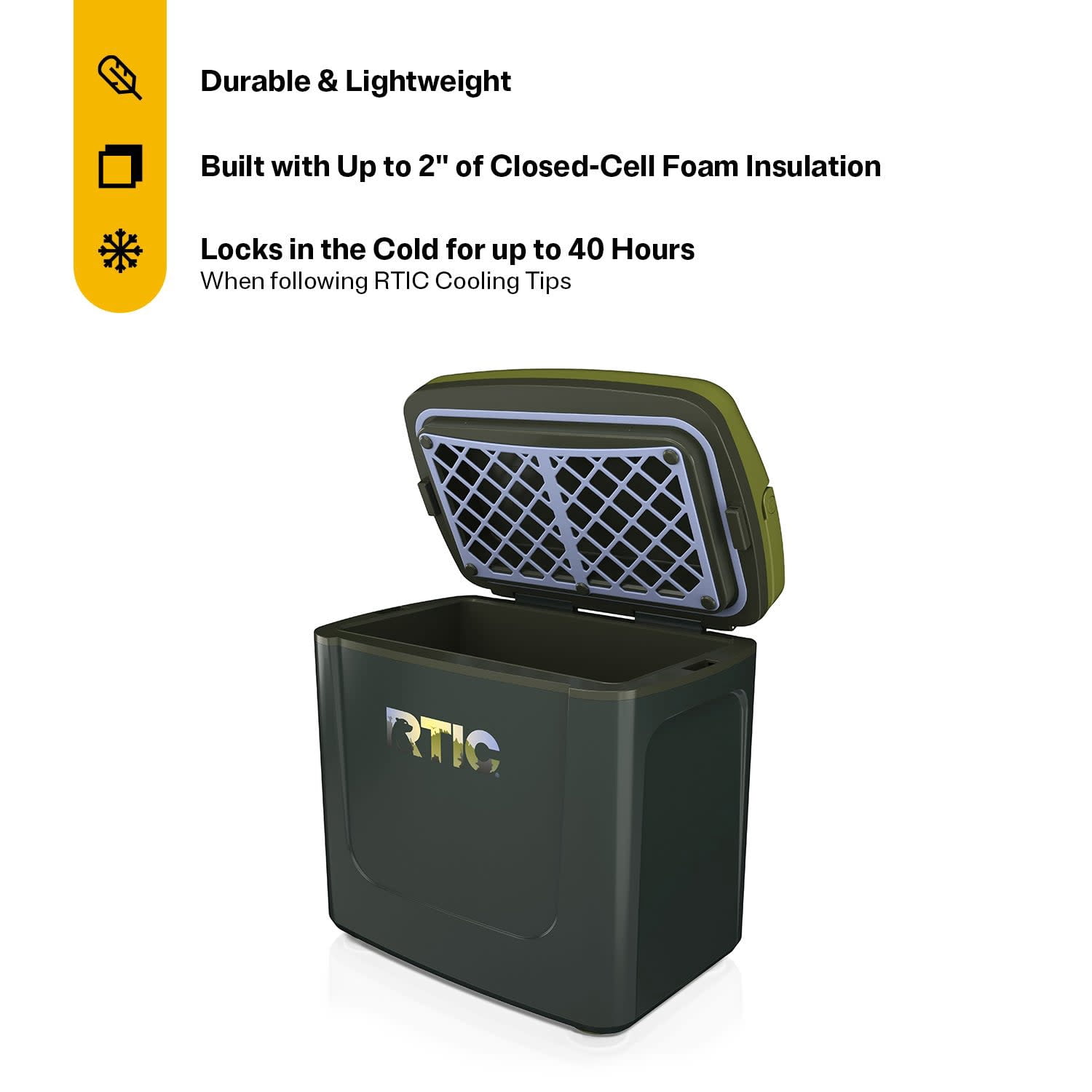 RTIC 8 QT Hard-Sided Cooler, Fits 12 Cans, Road Trip, Deep Woods