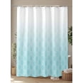 thumbnail image 4 of Fsddascl Morocco Blue Shower Curtain Set - 72" x 78" Washable Bathtub Curtain with 12 Hooks, Geometric Abstract Ombre Lines Retro Waterproof Fabric Stall Shower Curtains for Bathroom/Bathtub Décor, 4 of 6