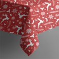 thumbnail image 5 of Red Christmas Deer and Snowflake Pattern Square Tablecloth,Waterproof Square Table Cover,Wipeable Spillproof Washable Table Cover for Home Kitchen Party Decor 60"x60"(152x152cm), 5 of 6