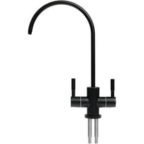 1/4'' Double Holes Sink Faucet Tap Black Reverse Osmosis RO Drinking Water Filter Kitchen Faucet Tool Fast Installation KF209