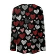 thumbnail image 5 of Valentine Day Shirts Womens Crew Neck Love Heart Print Funny Graphic Tee Long Sleeve Cute Fashion Tunic Tops Vermilion L, 5 of 5