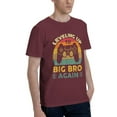 thumbnail image 2 of Leveling Up To Big Bro Again Men'S Basic Short Sleeve T-Shirt Burgundy Medium, 2 of 5