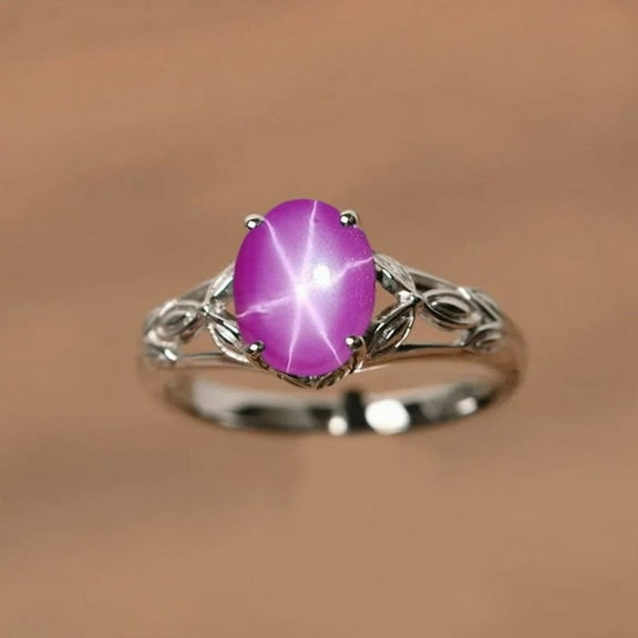 Beautiful Star Ruby Sterling Silver / Lindy Star Ruby Women Dainty Elegant Ring