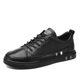 thumbnail image 5 of Zapatos de hombre Zapatillas planas Zapatillas blancas sin cordones que combinan con todo Zapatos casuales de cuero negros para hombre, 5 of 5