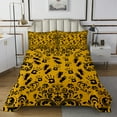 thumbnail image 1 of Erosebridal Gothic Damask Coverlet Set Twin, Horror Halloween Bedding Set, Yellow Reversible Bed Set, Breathable Bedroom Decorative, 2 Pieces, 1 of 6